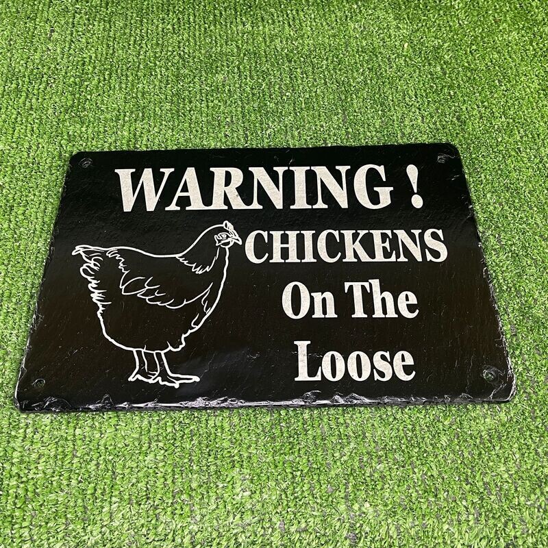 CHICKEN Slate Warning Sign 30x20cm