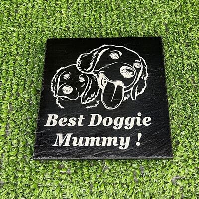 Best Doggie Mummy Slate Coaster Best Doggie Mummy Slate Coaster