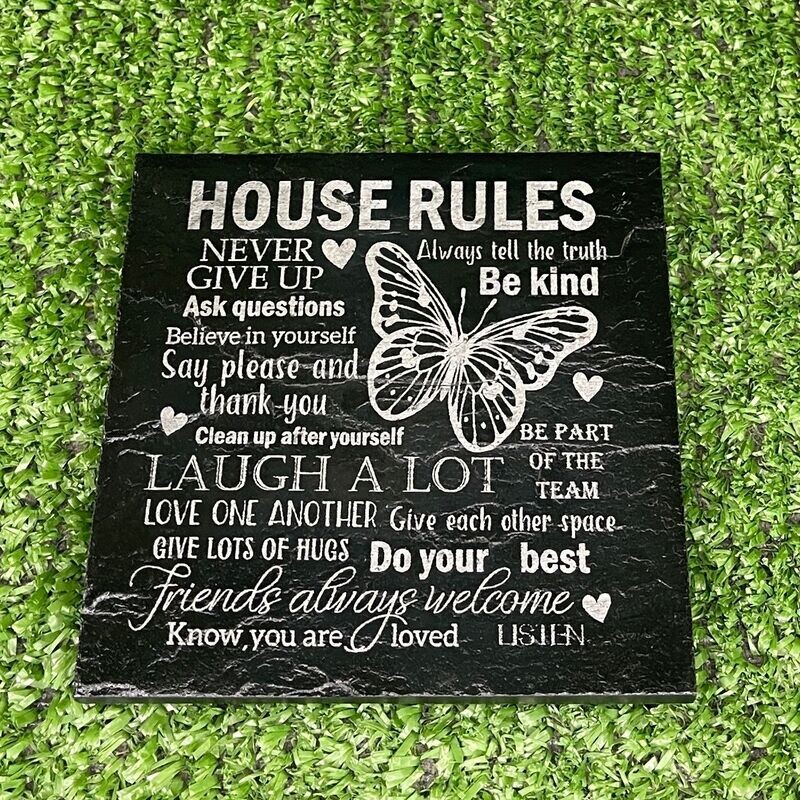 House Rules Slate Coaster