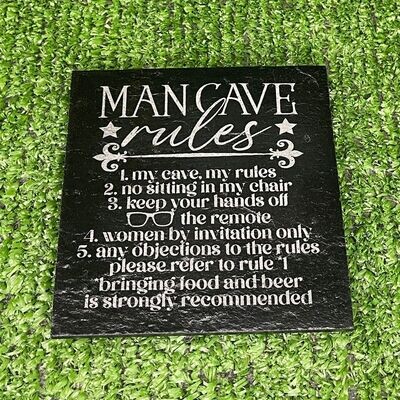 Man Cave Slate Coaster
