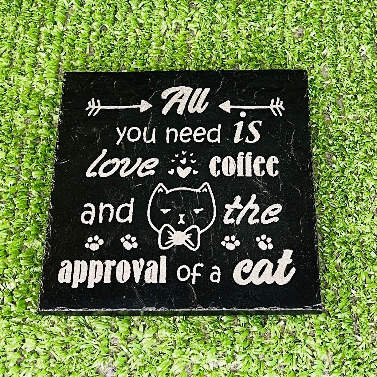 Love, Coffee, Cat Slate coaster
