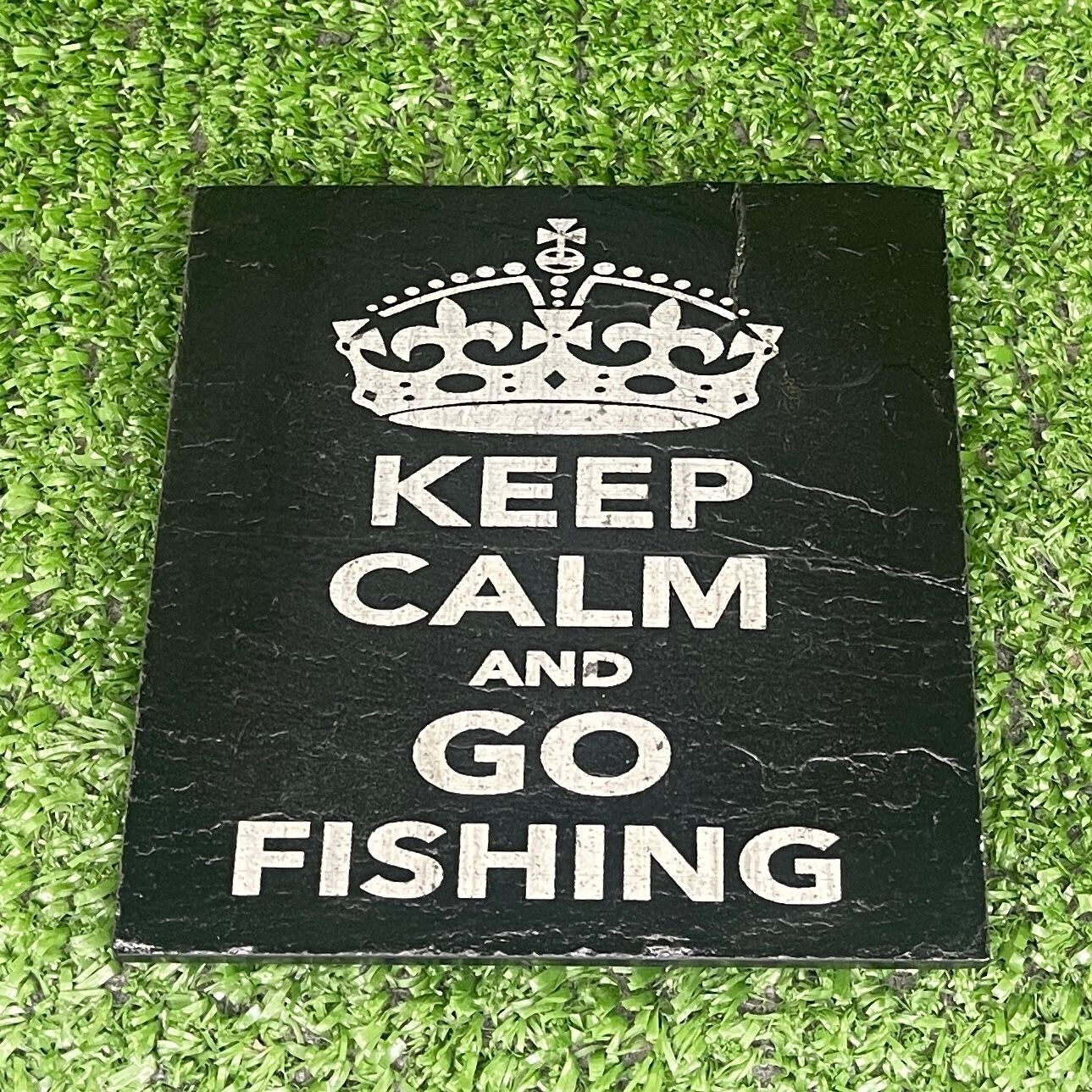 Go Fishing Slate Coaster