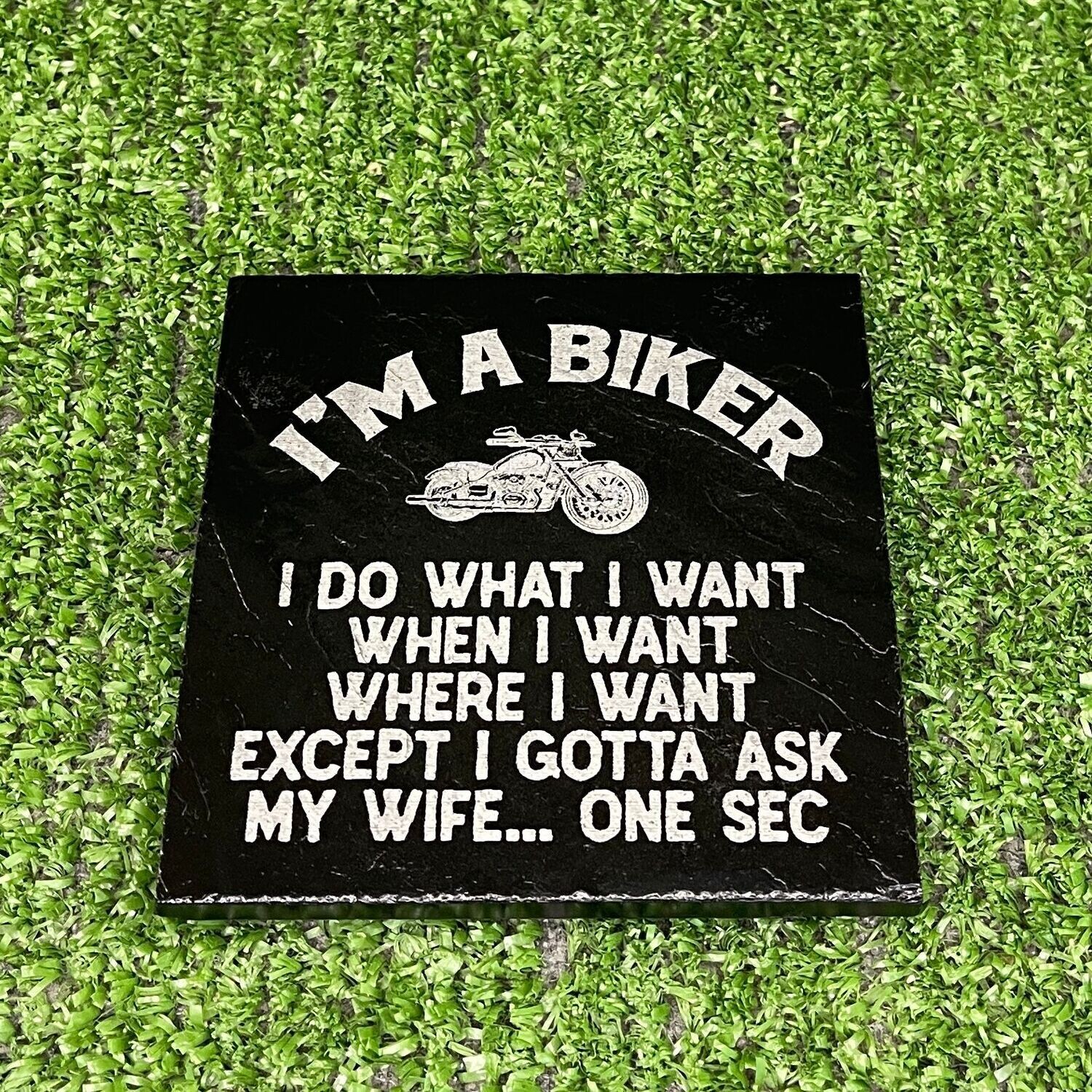 I'm A Biker Funny Slate Coaster