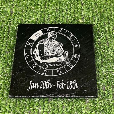 Aquarius Horoscope Slate Coaster Aquarius Horoscope Slate Coaster