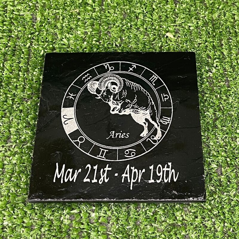 Aries Horoscope Slate Coaster