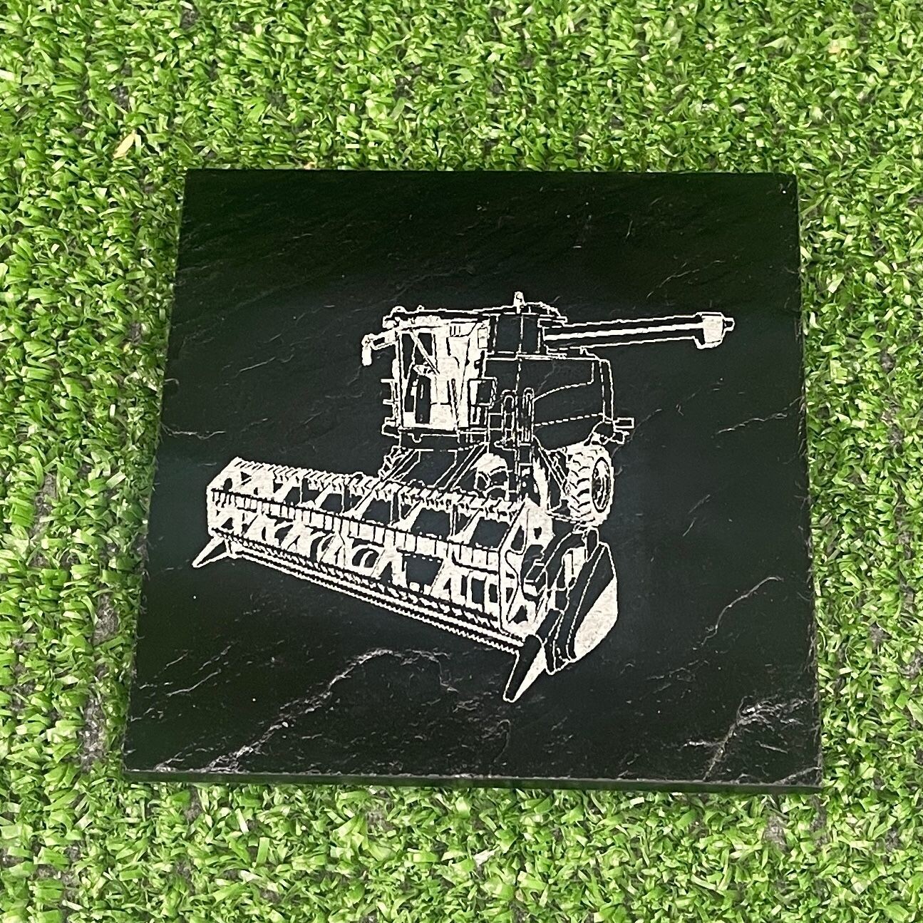 Combine Harvester Slate Coaster