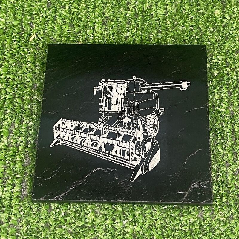 Combine Harvester Slate Coaster