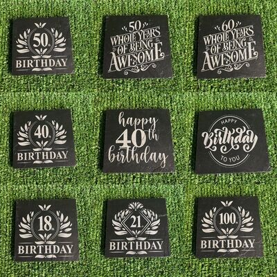 Birthday Slate Coasters