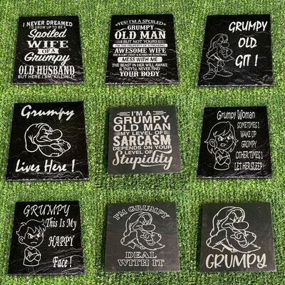 Grumpy Slate Coasters