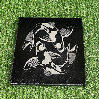 2 Koi Slate Coaster