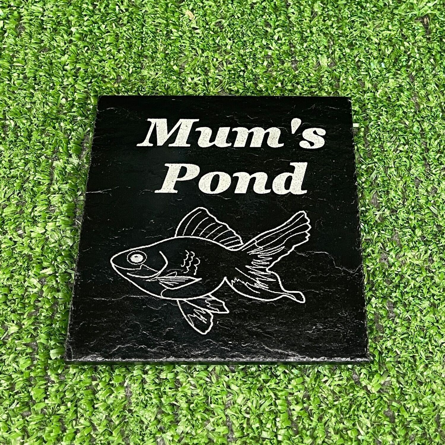 Mum's Pond Fish Slate Coaster