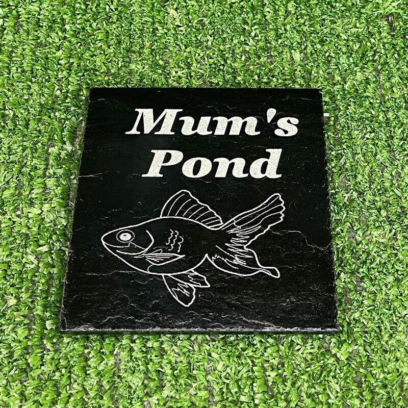 Mum's Pond Fish Slate Coaster