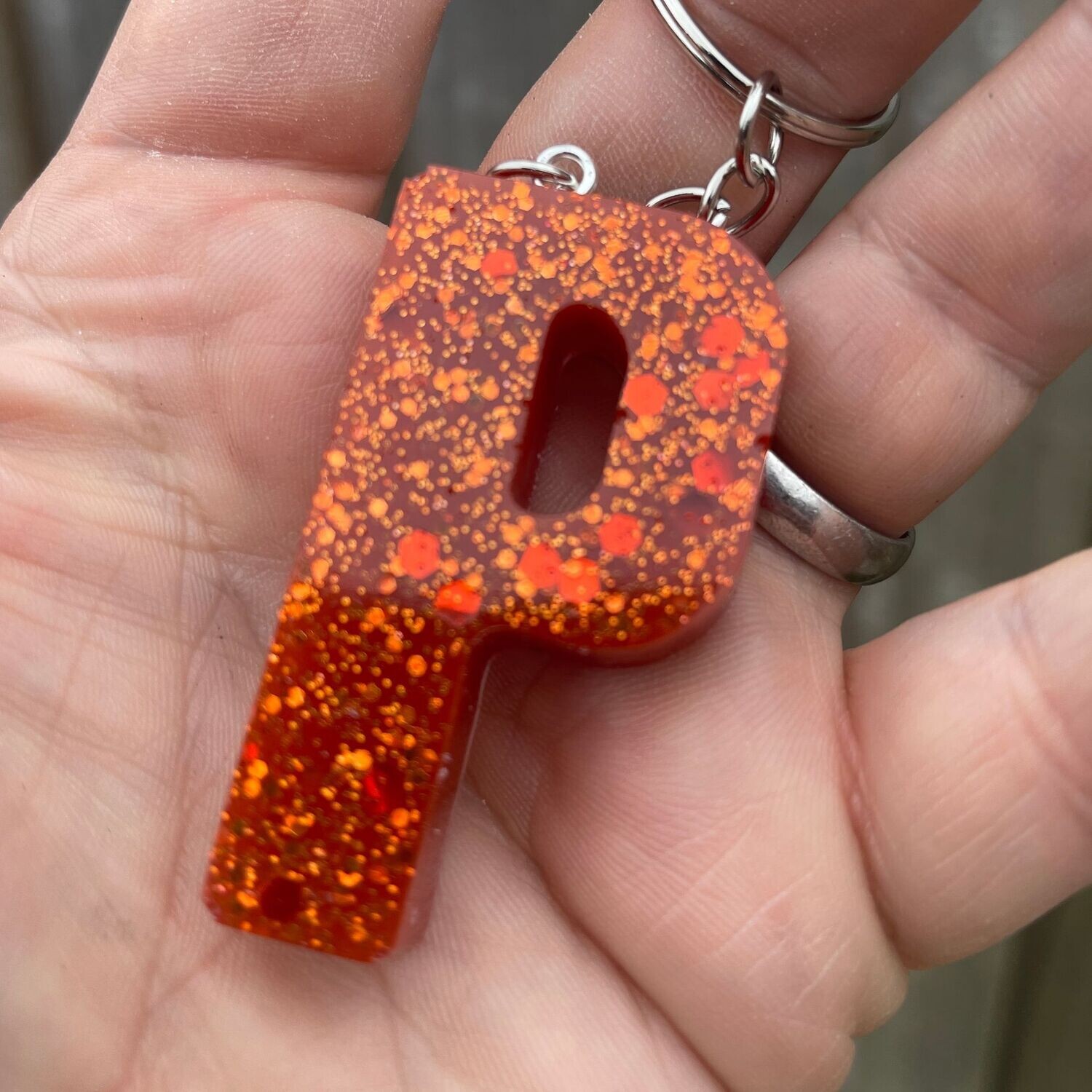 Letters Keyrings Sparkling Red