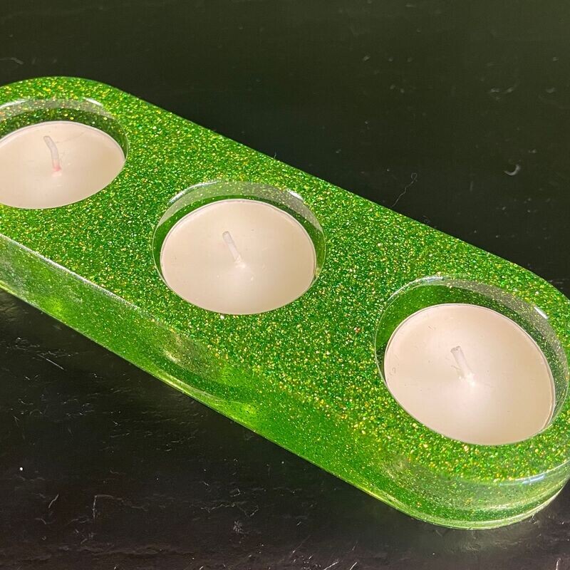Green 3 T-Light Holder