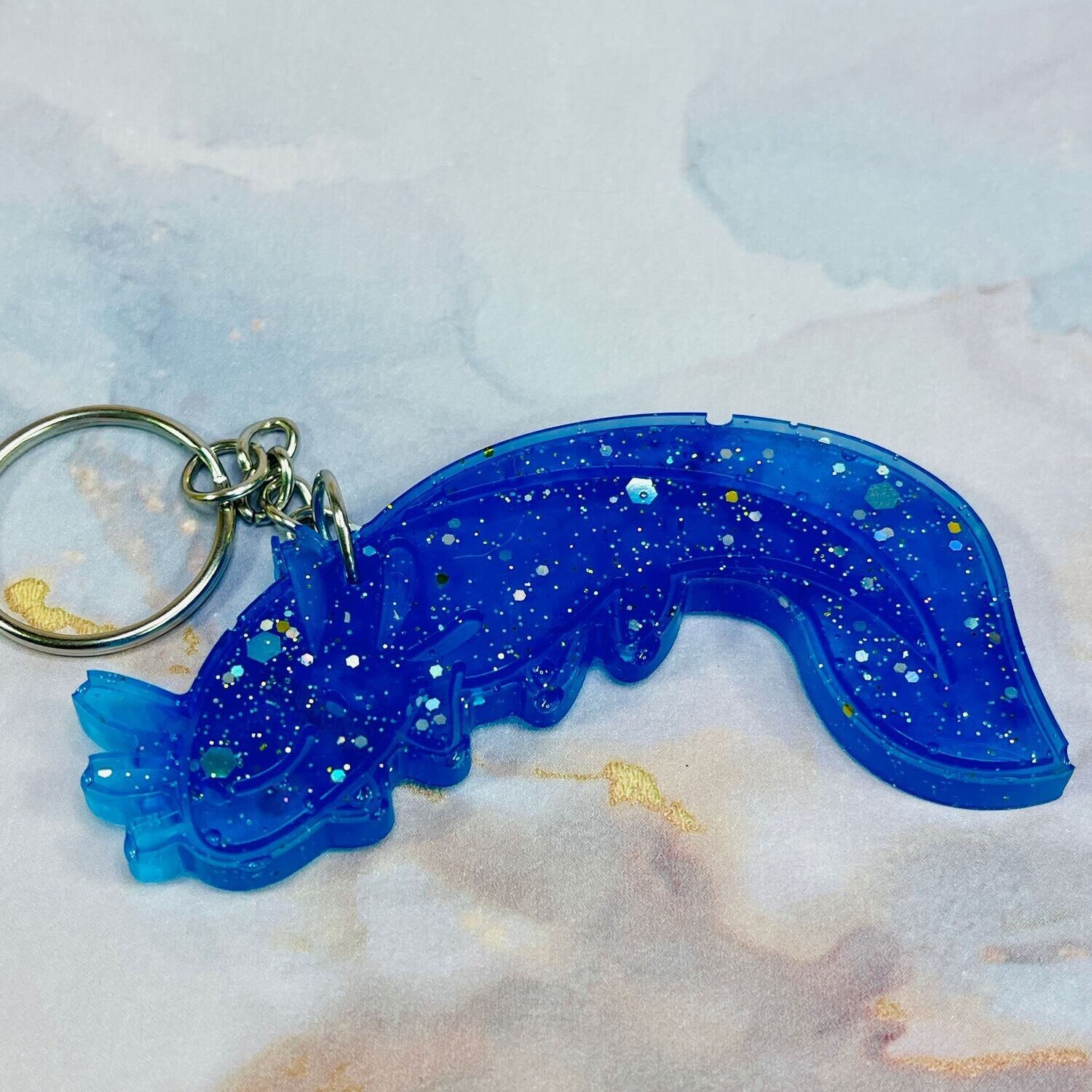 Axolotl Sea Blue Keyring