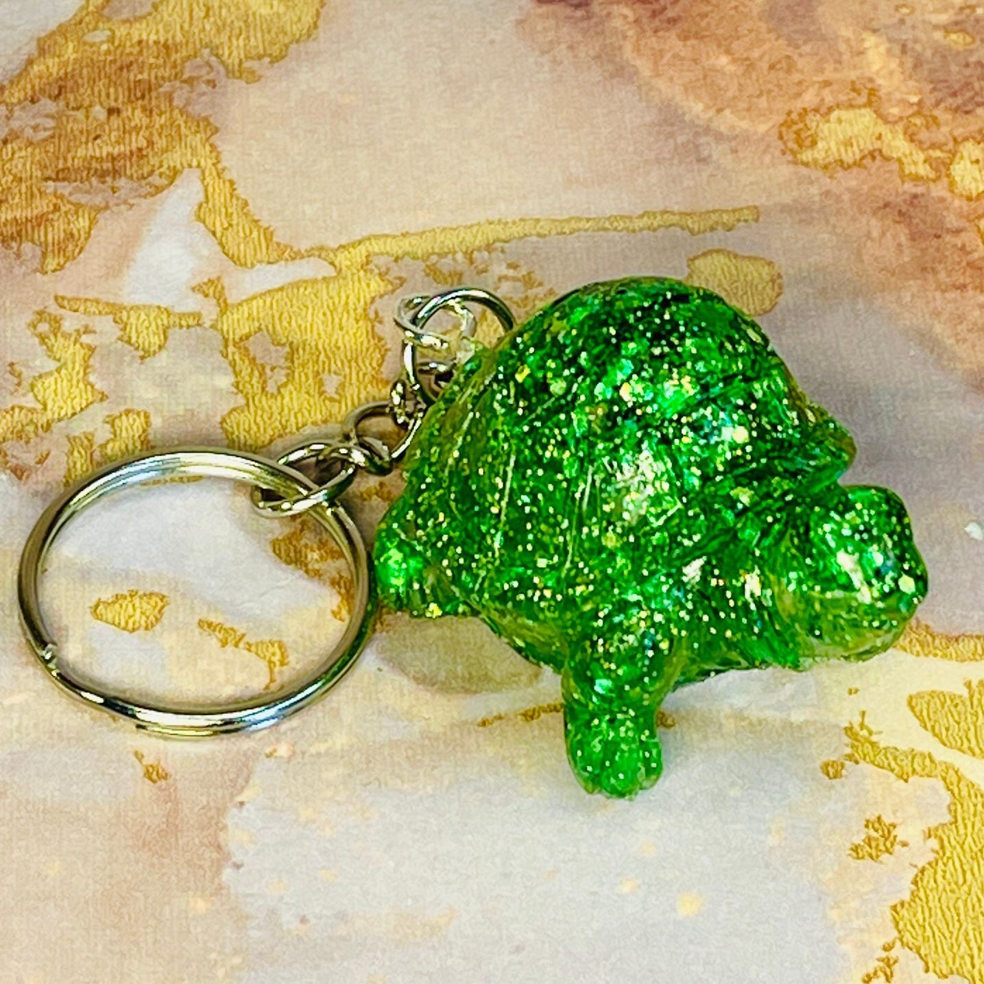 Tortoise Green Sparkling Keyring