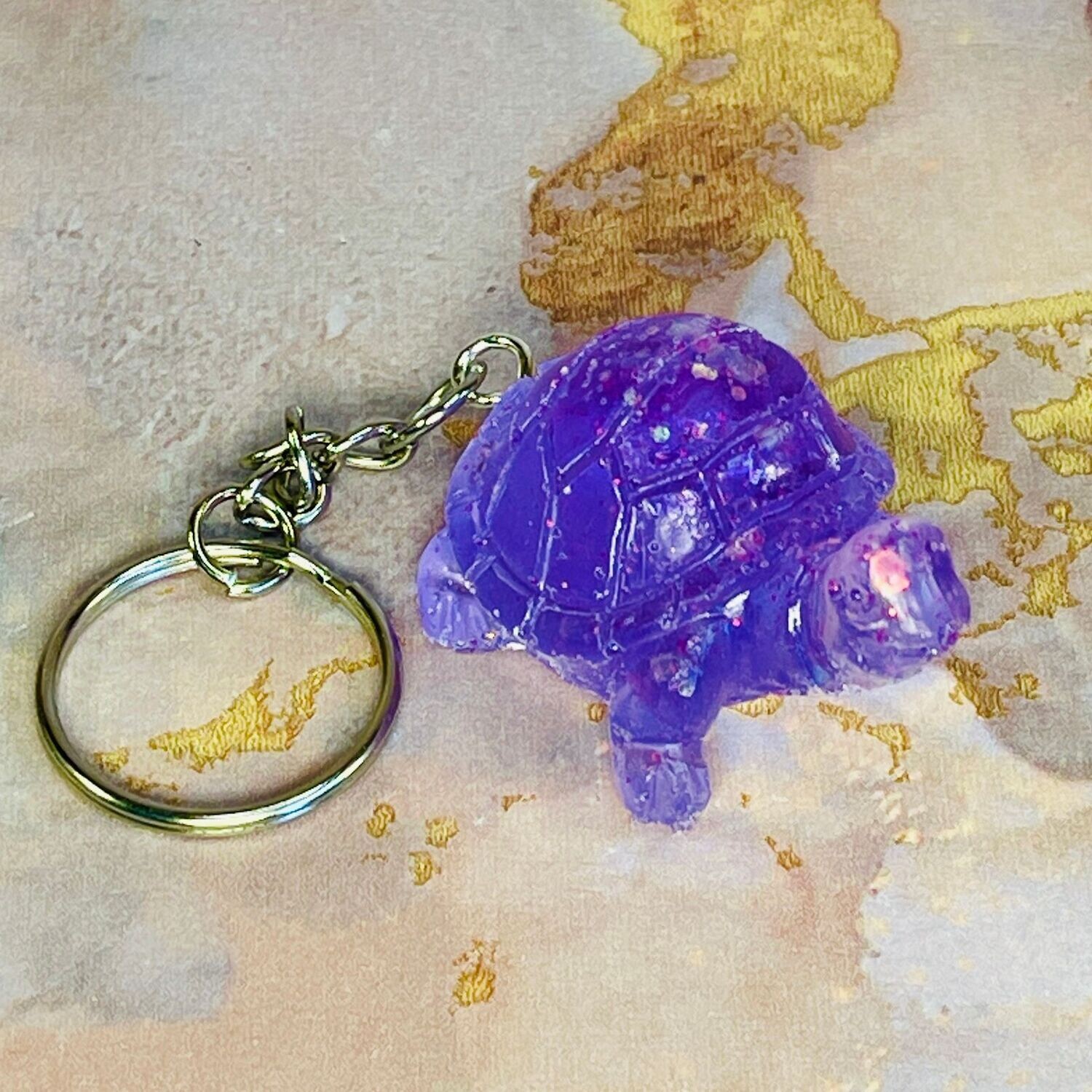 Tortoise Purple Keyring