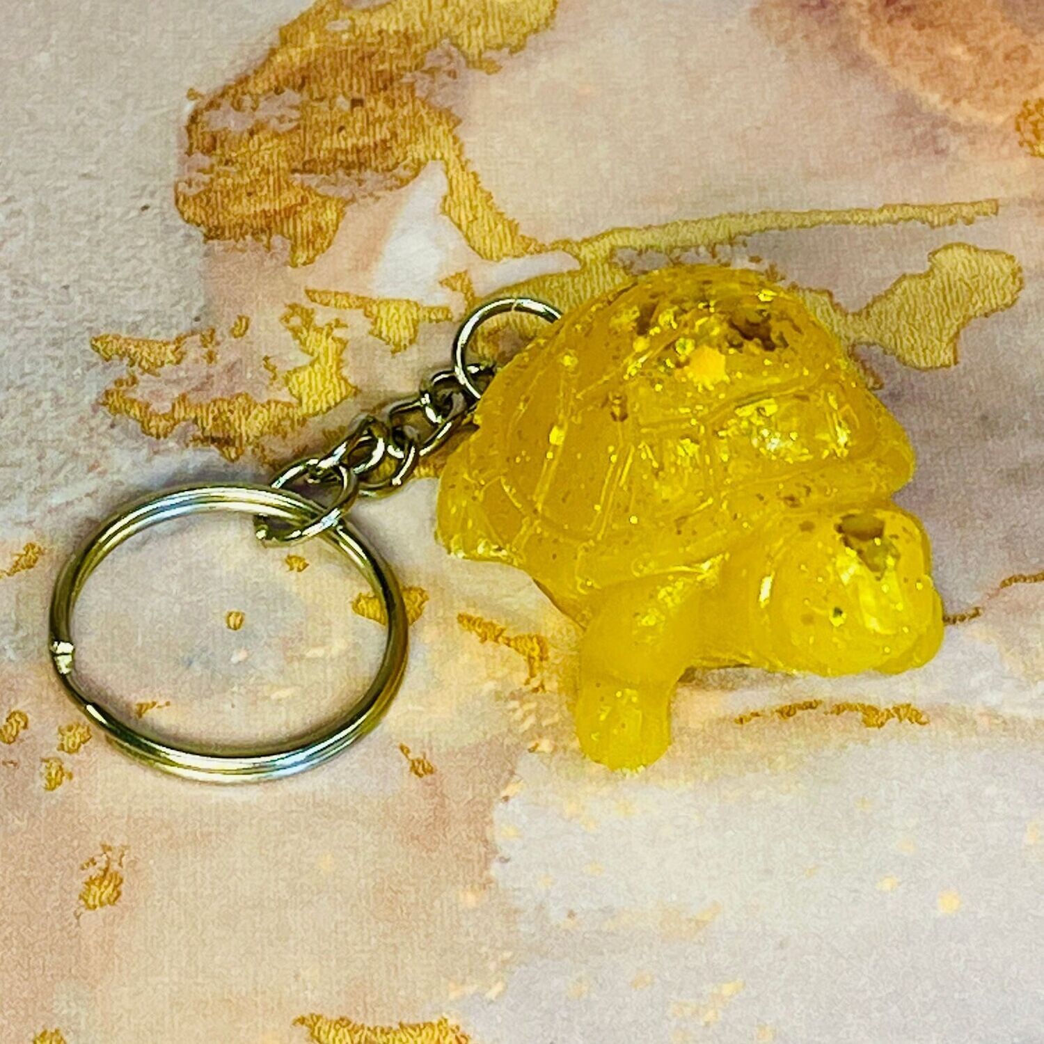 Tortoise Yellow Sparkling Keyring