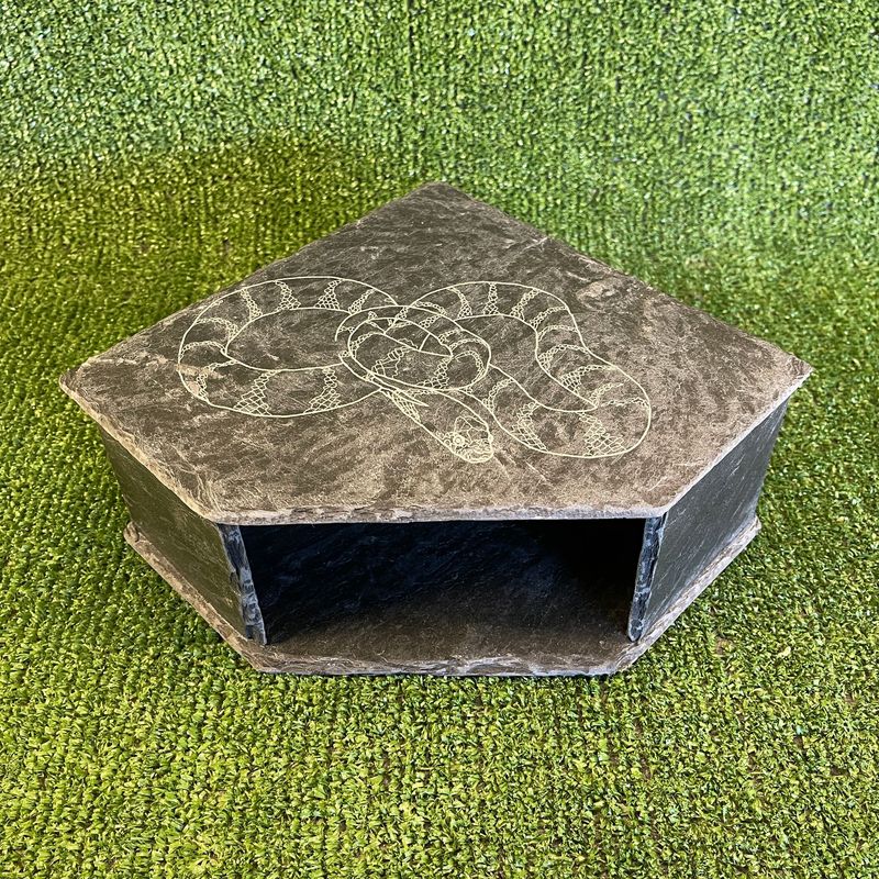 Corn Snake Laser Engraved Natural Slate Cave 9x20x20cm