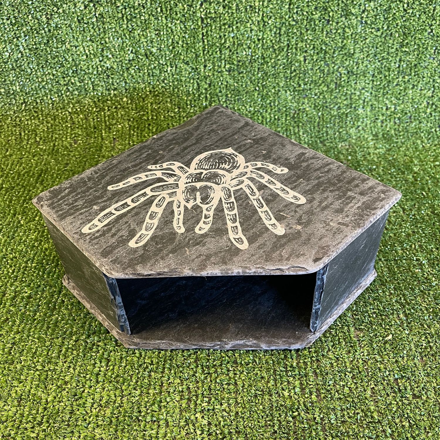 SPIDER Laser engraved Slate Cave 7x20x20cm