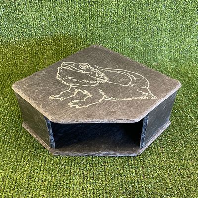 BEARDED DRAGON Reptile Natural Slate Cave 7x20x20cm BEARDED DRAGON Reptile Natural Slate Cave 7x20x20cm
