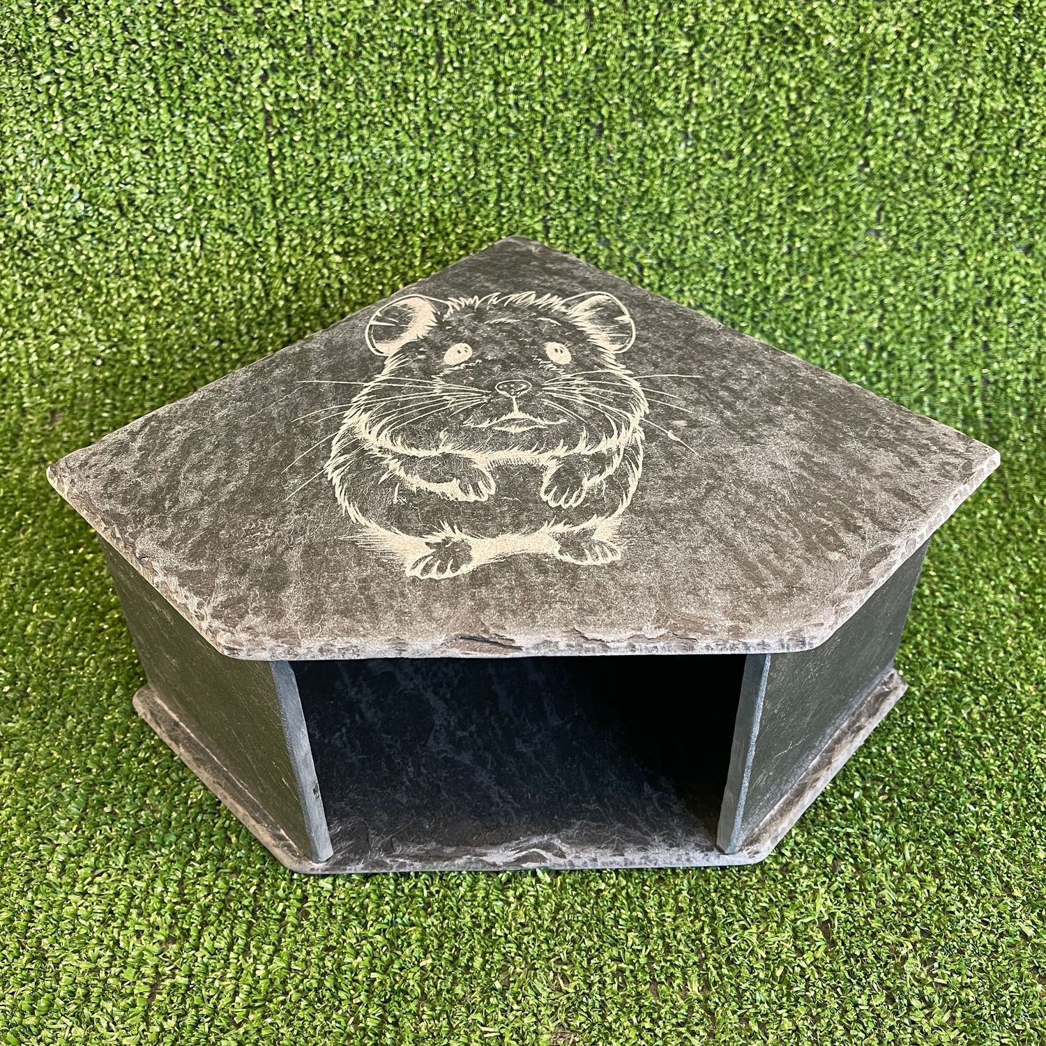 Hamster Laser Engraved Slate Cave 11x20x20cm