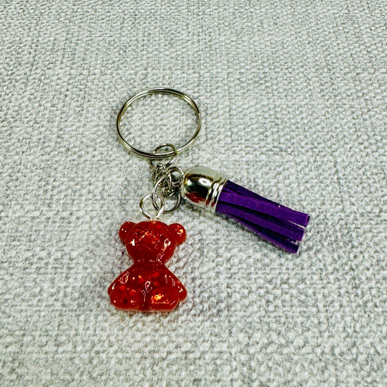 Bear Mini Orange/Bronze Keyring