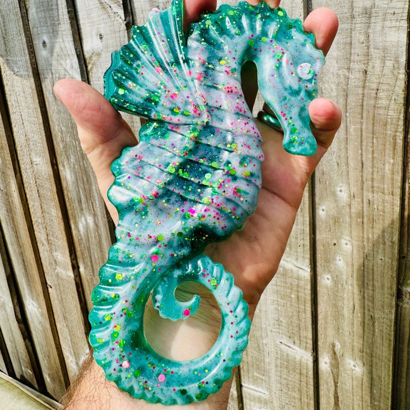 Seahorse Green & Pink Wall art Model