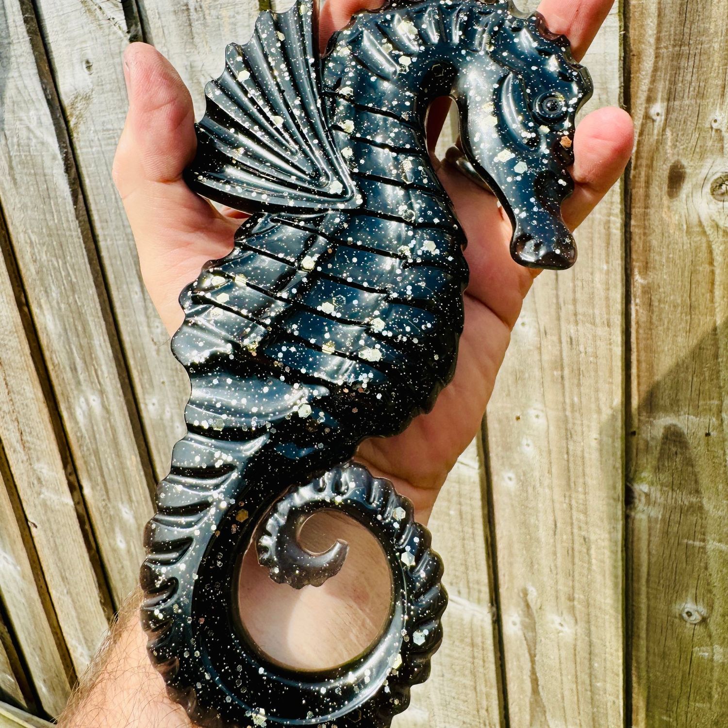Seahorse Black and Gold Wall art Model