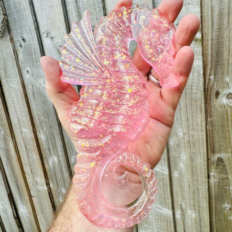 Seahorse Clear Pink Wall art Model