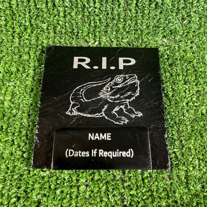 RIP Bearded Dragon Reptile Slate Marker