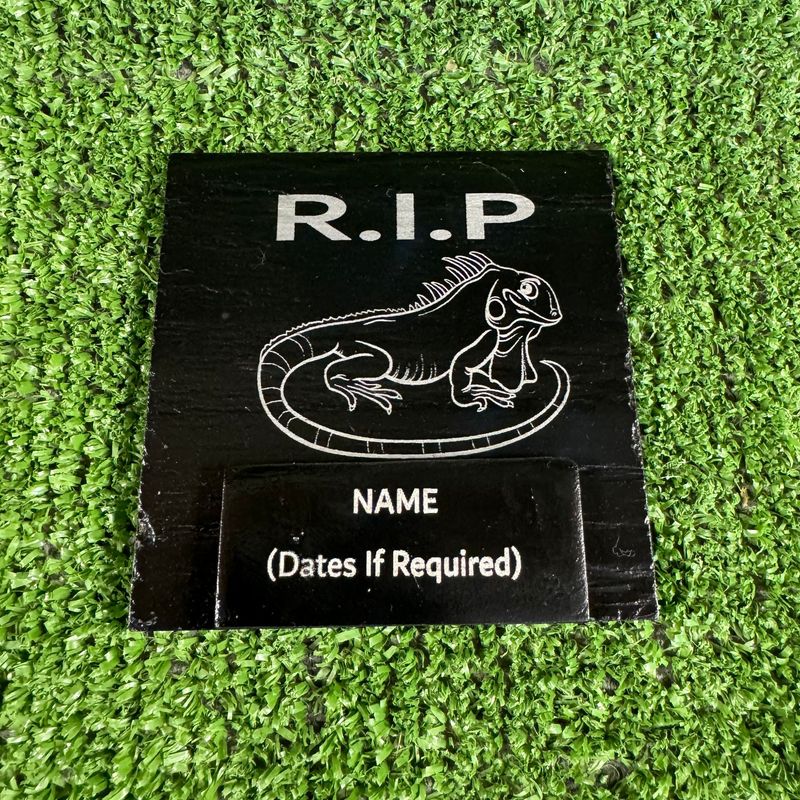 RIP Iguana Reptile Slate Marker