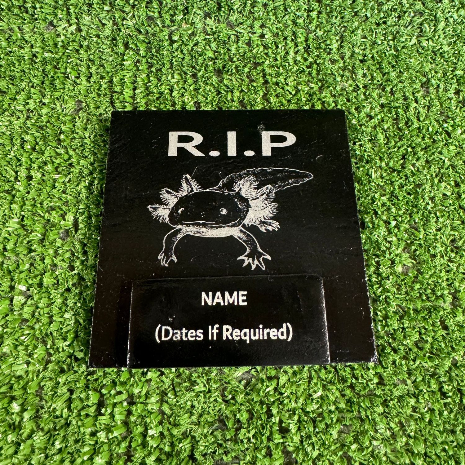 RIP Axolotl Reptile Slate Marker