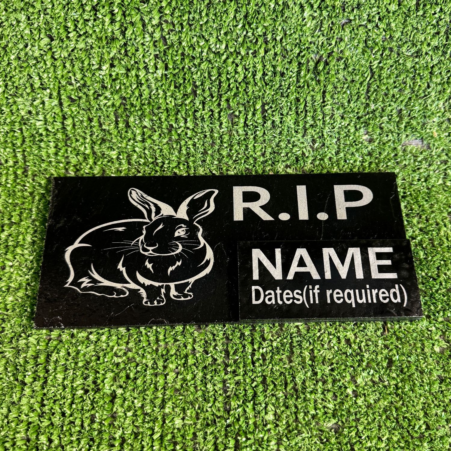 RIP Rabbit Slate Grave Memorial Plaque.