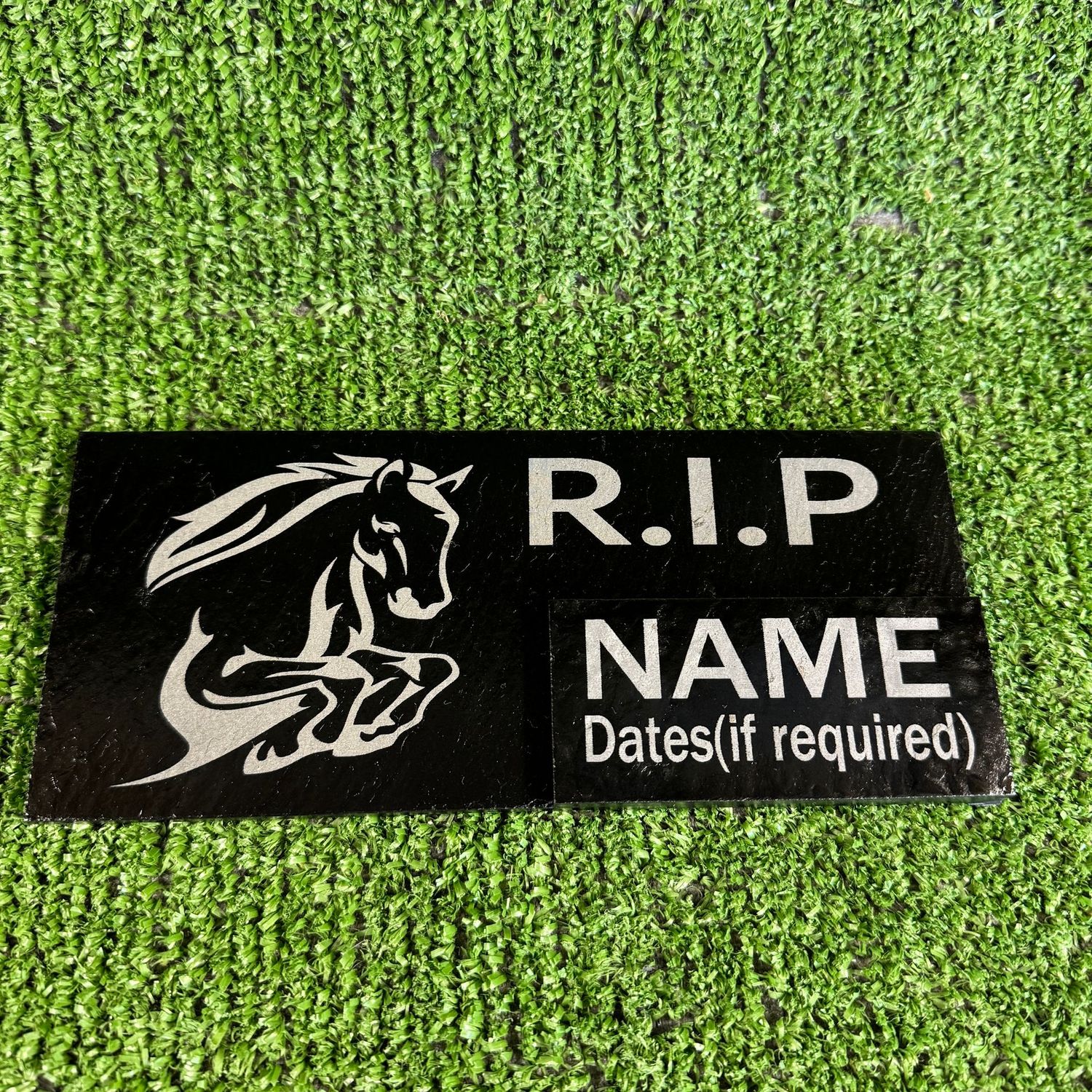 RIP Horse Slate Grave Memorial Plaque.