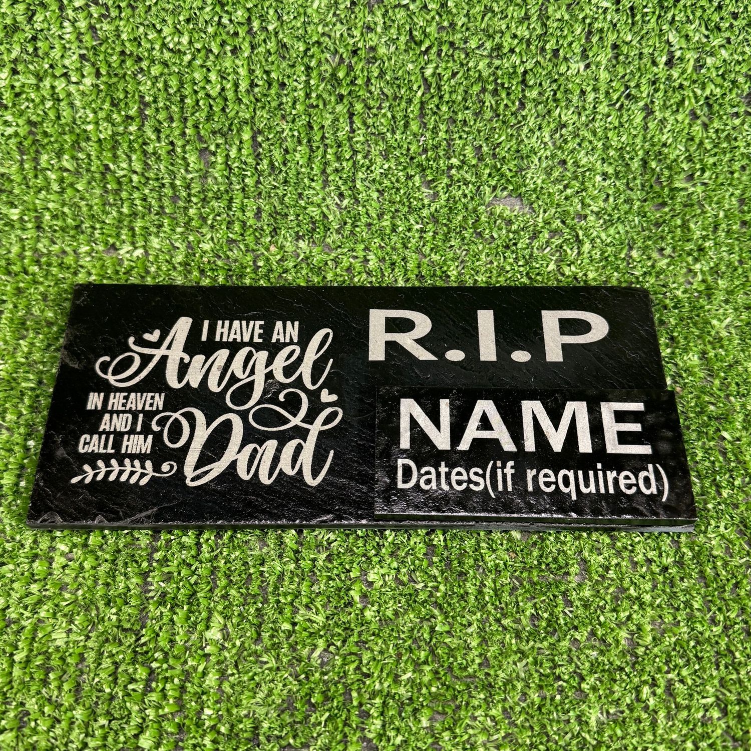 Dad Angel RIP Grave Garden Slate Marker 20x9cm