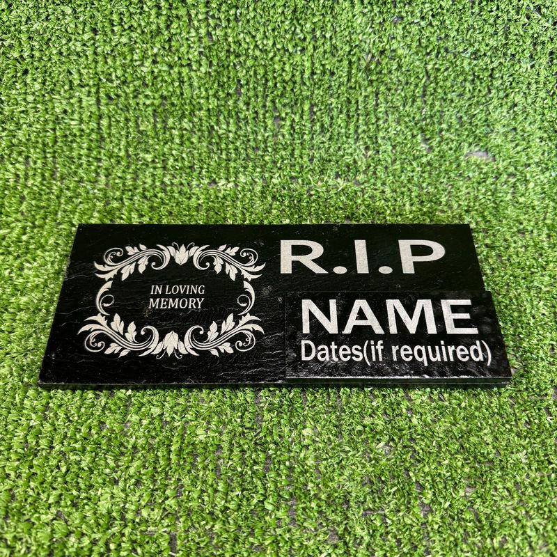 In Loving Memory RIP Grave Garden Slate Marker 20x9cm