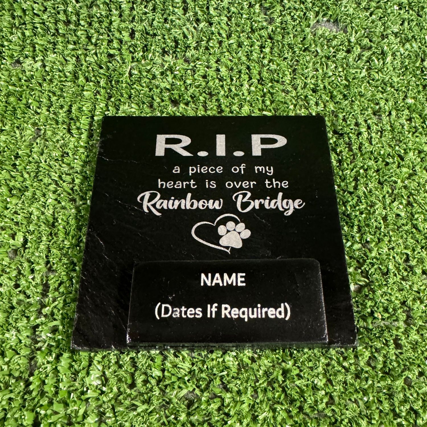 Rainbow Bridge RIP Grave Garden Slate Marker 9x9cm