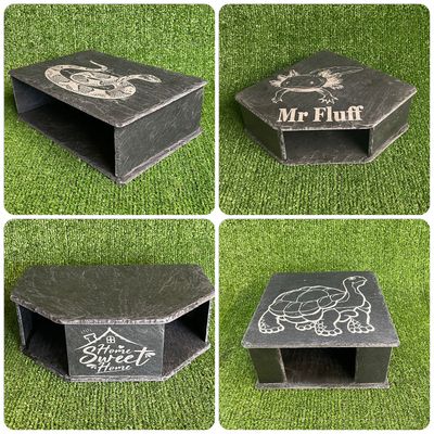 Aquarium and Reptile Slate Caves Laser Engraved