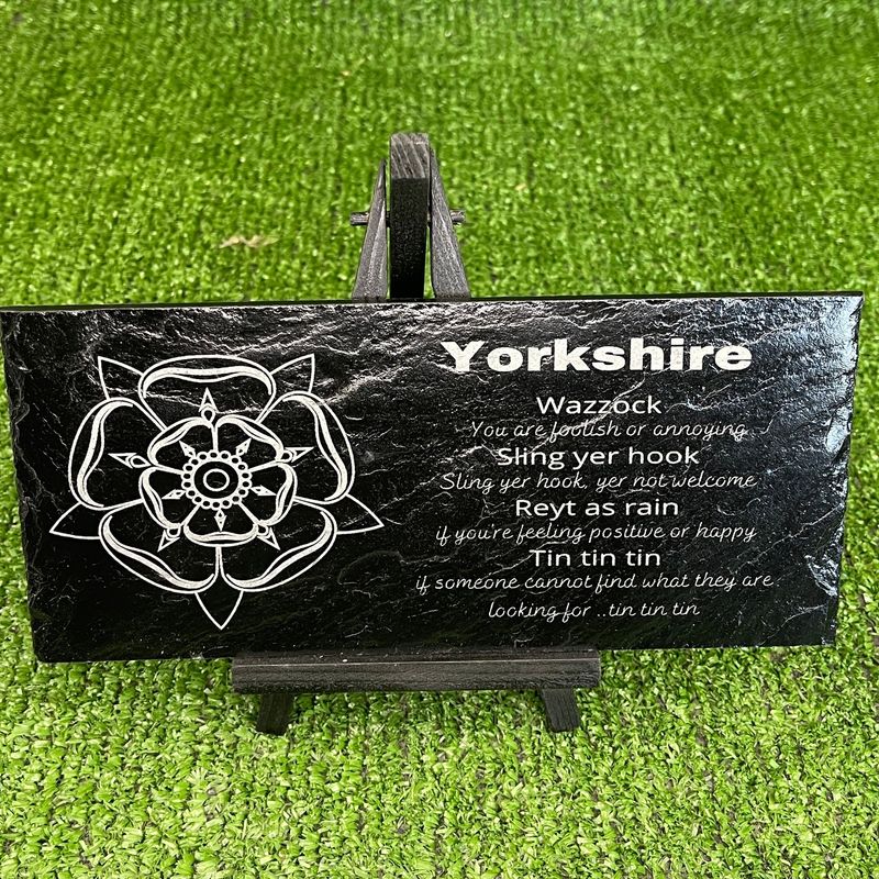 Yorkshire Laser Engraved Slate Fact Sign.