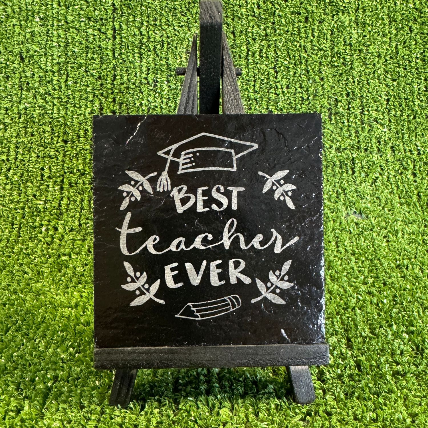 Best Teacher Ever Funny Slate Coaster 9x9cm