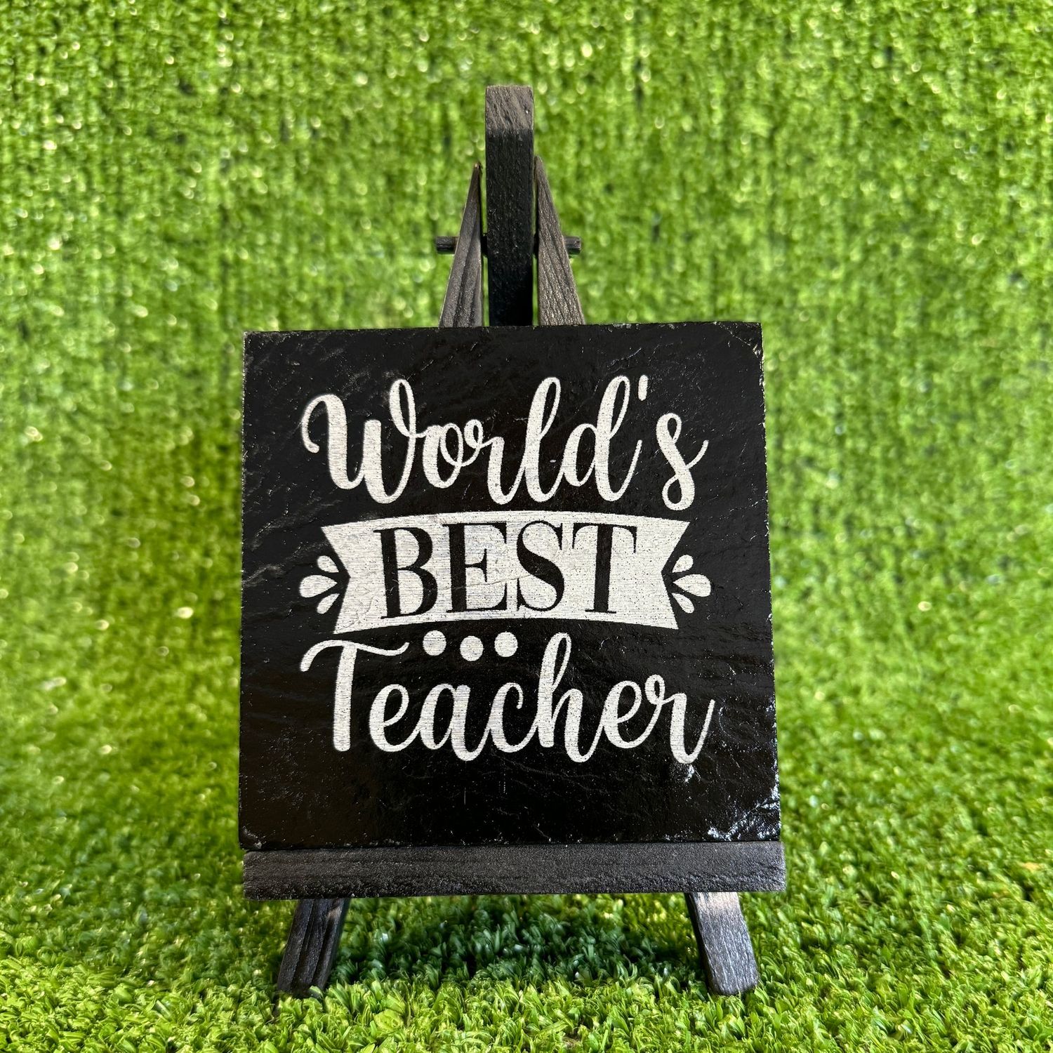 Worlds Best Teacher Funny Slate Coaster 9x9cm
