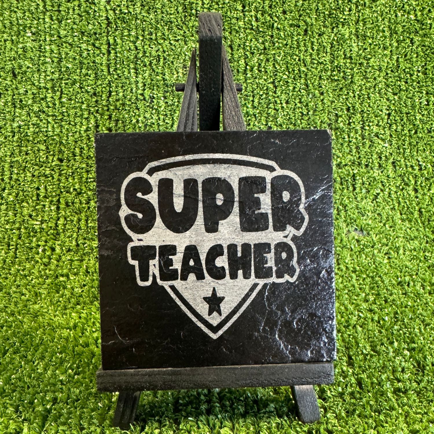 Super Teacher Funny Slate Coaster 9x9cm