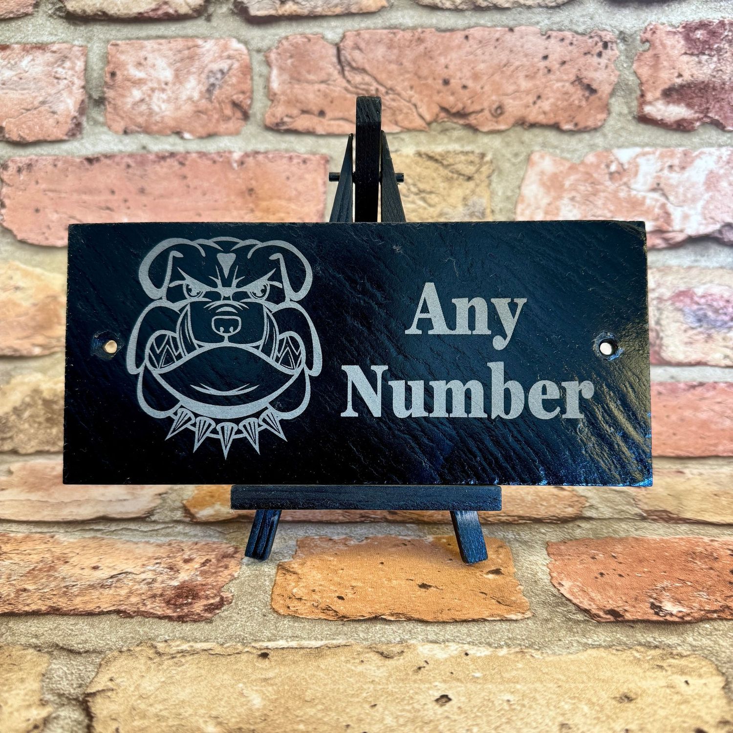 Dog Image House Number Slate Sign