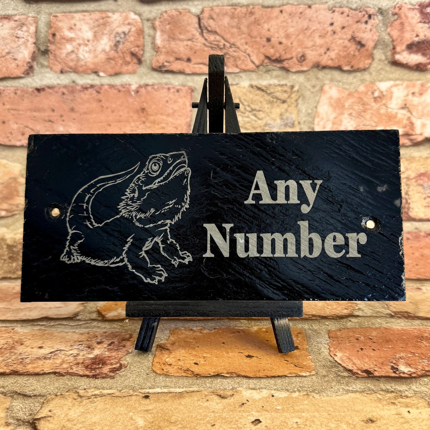 Bearded Dragon Animal House Number Slate Sign