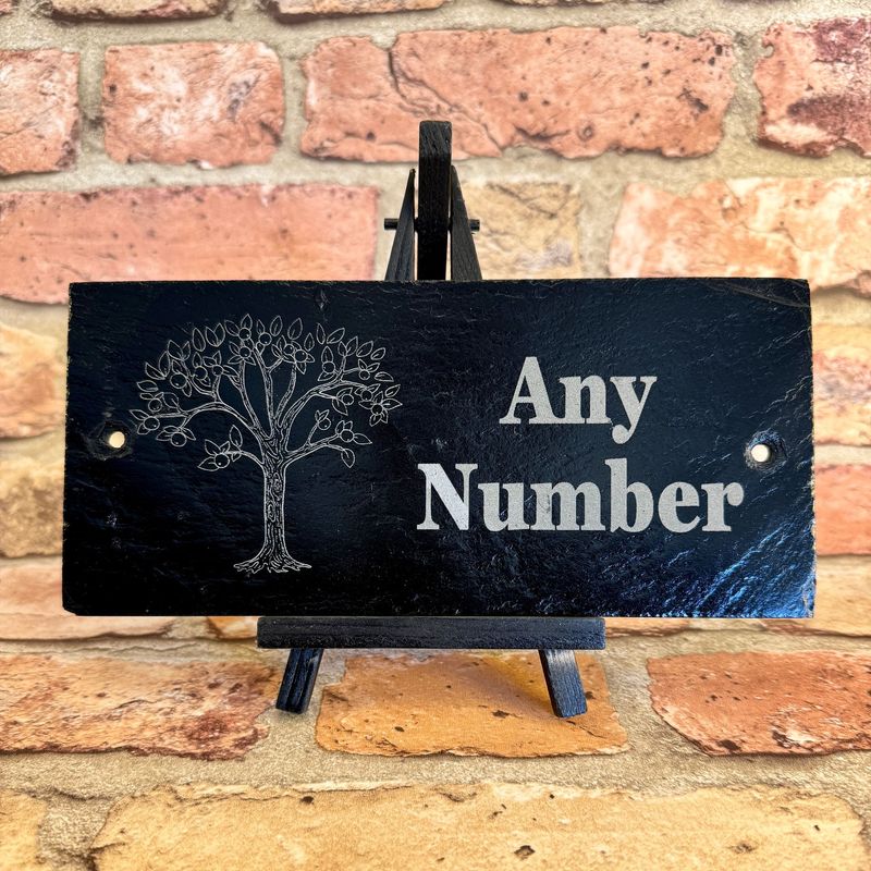 Fruit Tree Orchard Image House Number Slate Sign