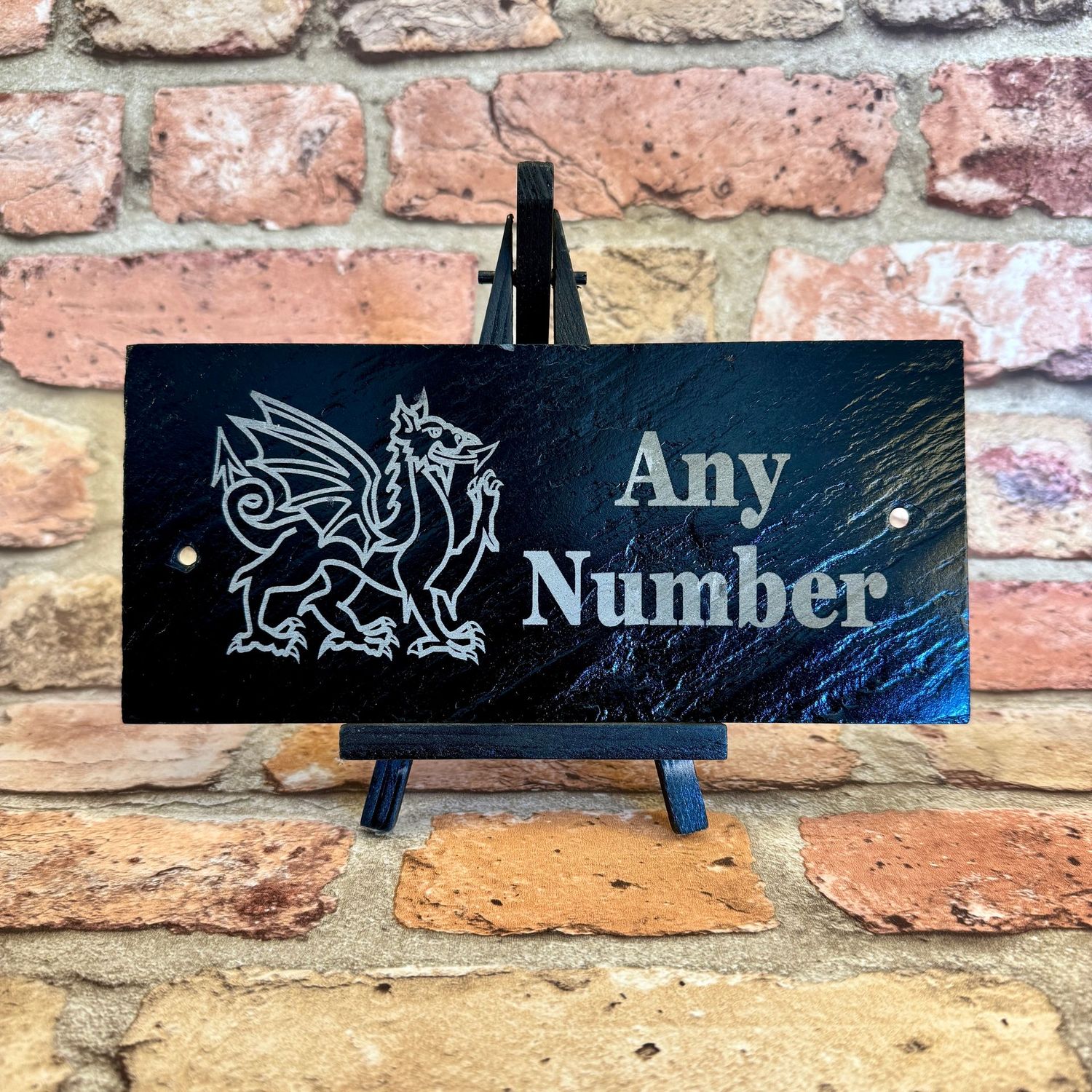 Welsh Dragon Wales House Number Slate Sign