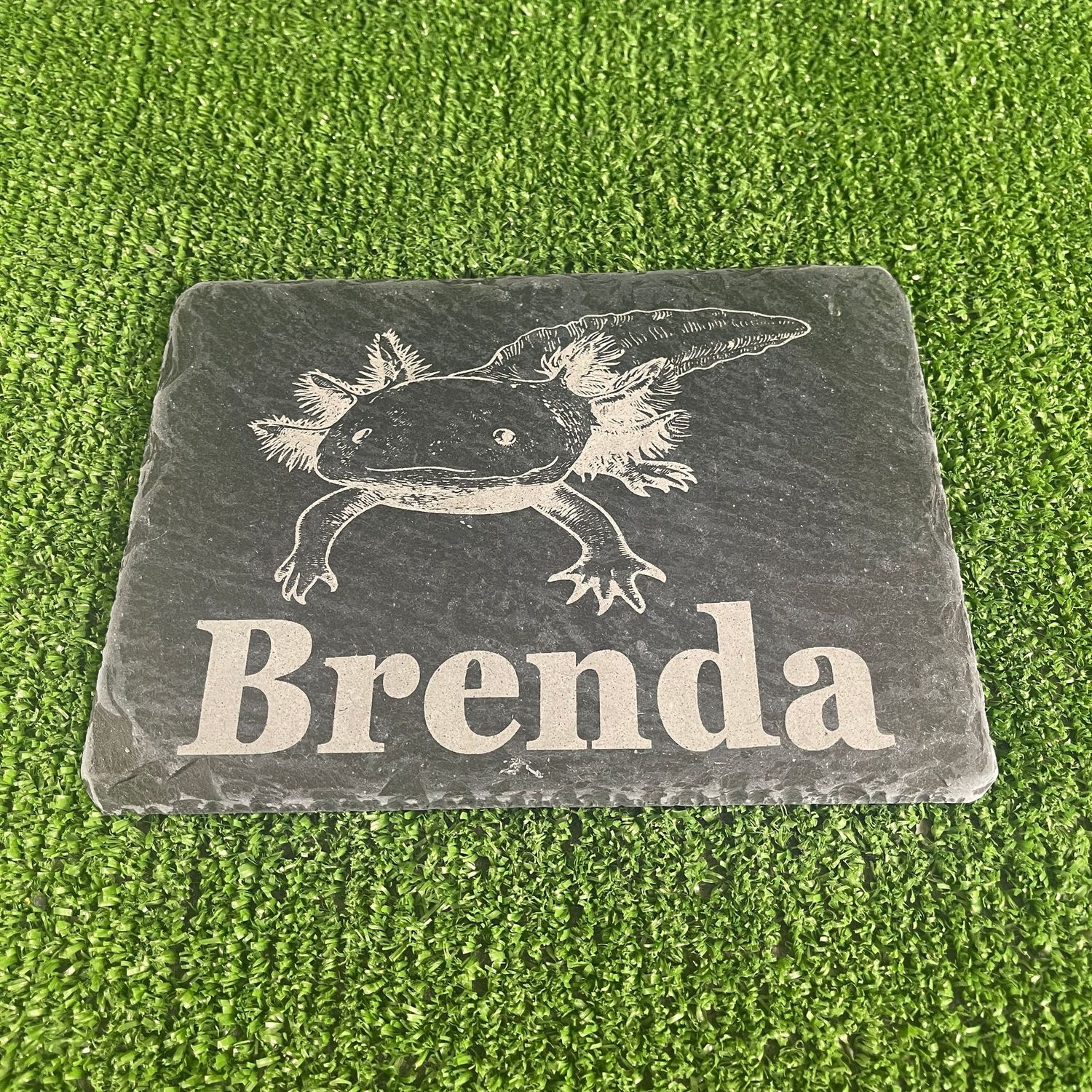 Axolotl Custom Name slate 14x9cm