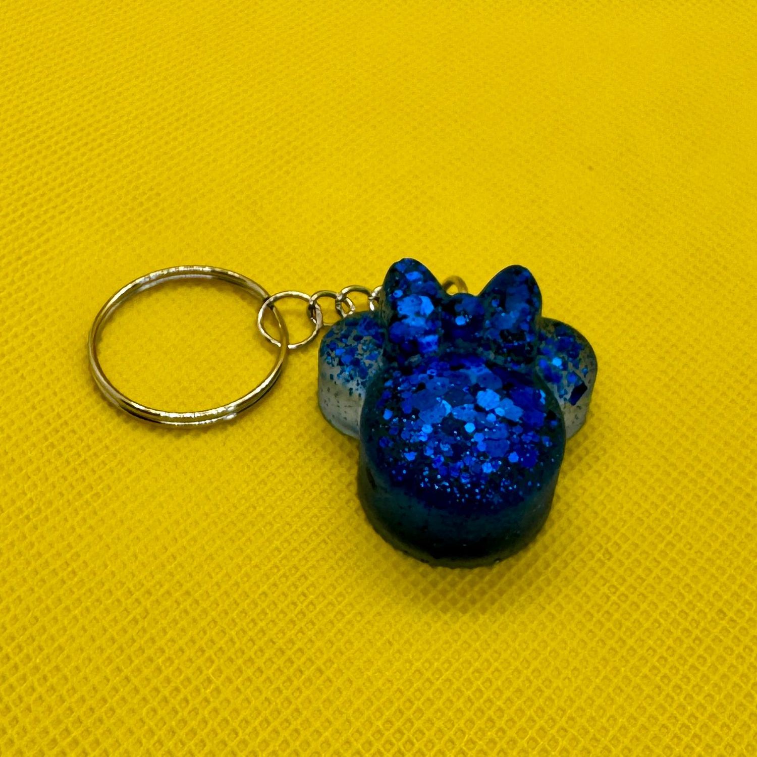 Minnie Mouse Sparkling Blue Glitter Keyring Gift