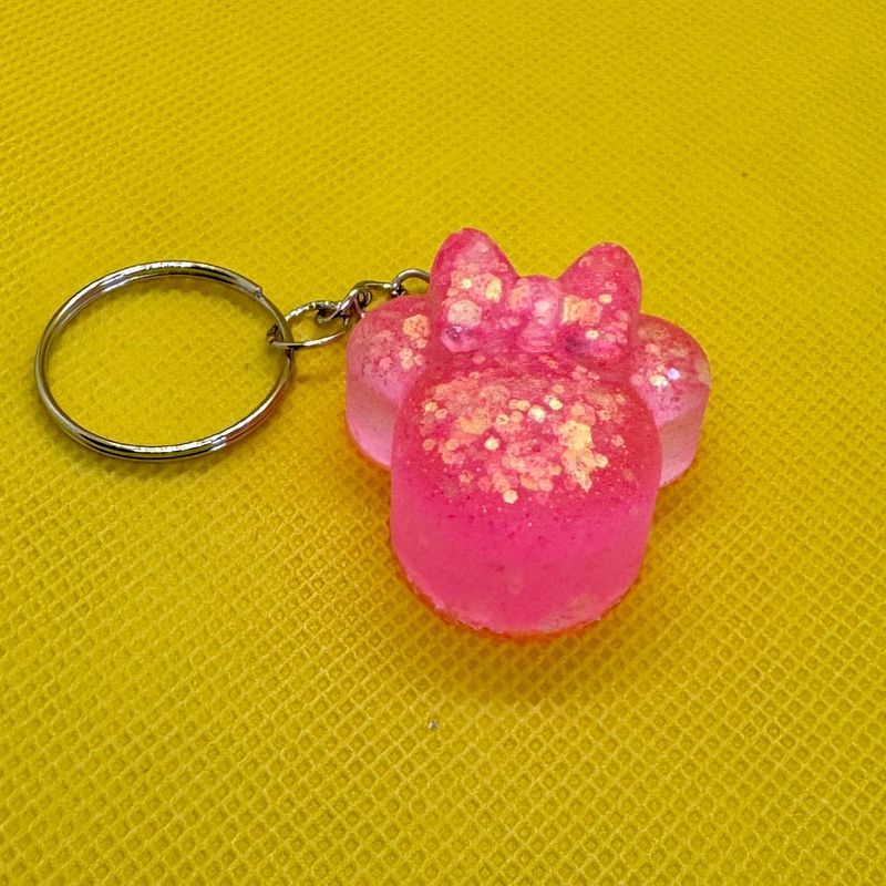 Minnie Mouse Sparkling Pink glitter Keyring Gift